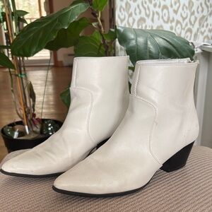Charlotte Russe Cream Ankle Booties